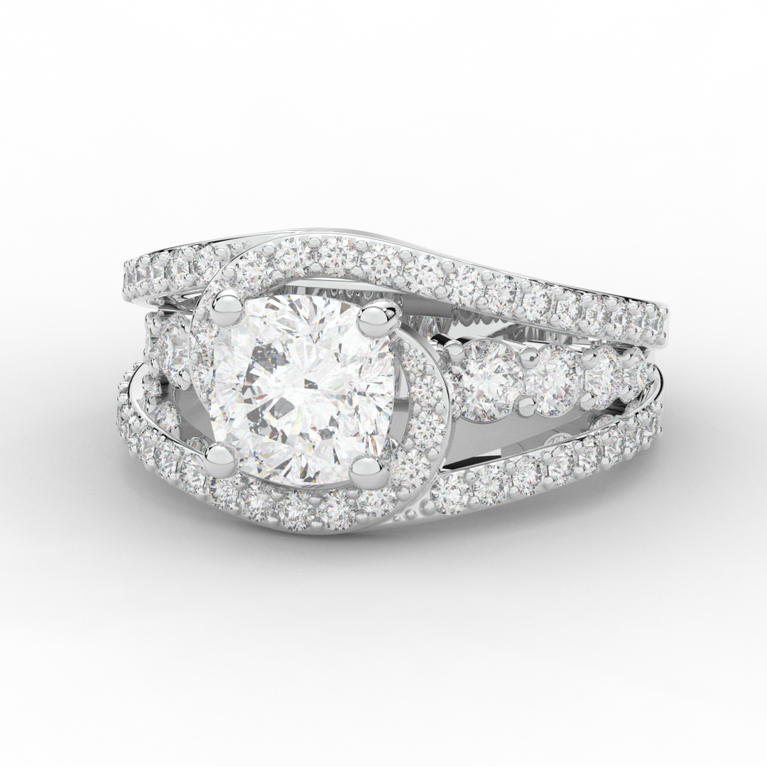 3.30CT.TW CUSHION LAB DIAMOND ENGAGEMENT RING