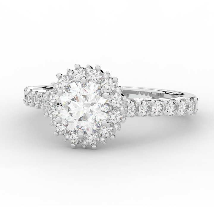 1.60CT.TW ROUND LAB DIAMOND HALO ENGAGEMENT RING