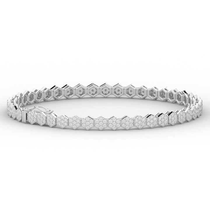 2.50CT.TW ROUND LAB DIAMOND CLUSTER TENNIS BRACELET - Nazarelle