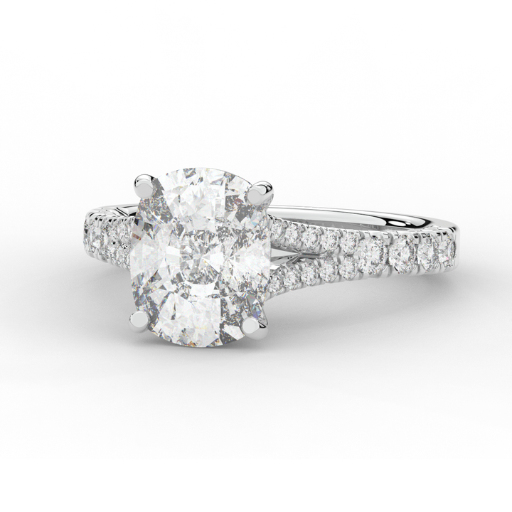 3.45CT.TW CUSHION LAB DIAMOND ENGAGEMENT RING