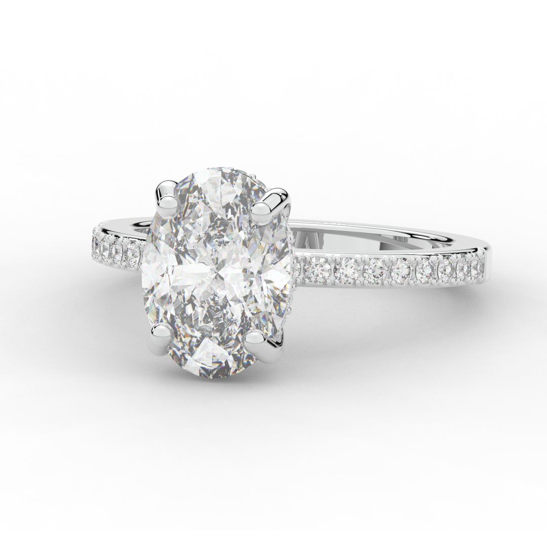 2.70CT.TW OVAL LAB DIAMOND SOLITAIRE ENGAGEMENT RING