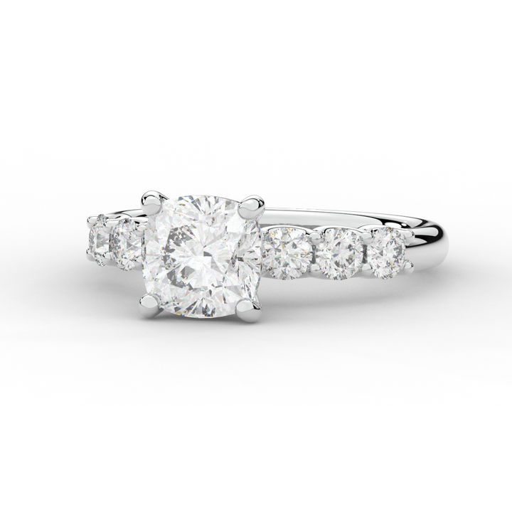 2.60CT.TW CUSHION LAB DIAMOND SOLITAIRE ENGAGEMENT RING