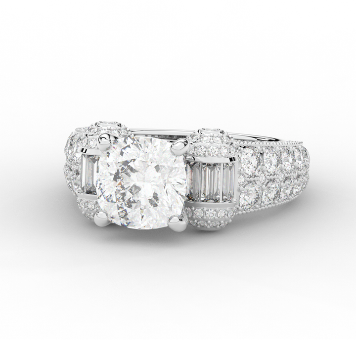 4.75CT.TW CUSHION LAB DIAMOND ENGAGEMENT RING