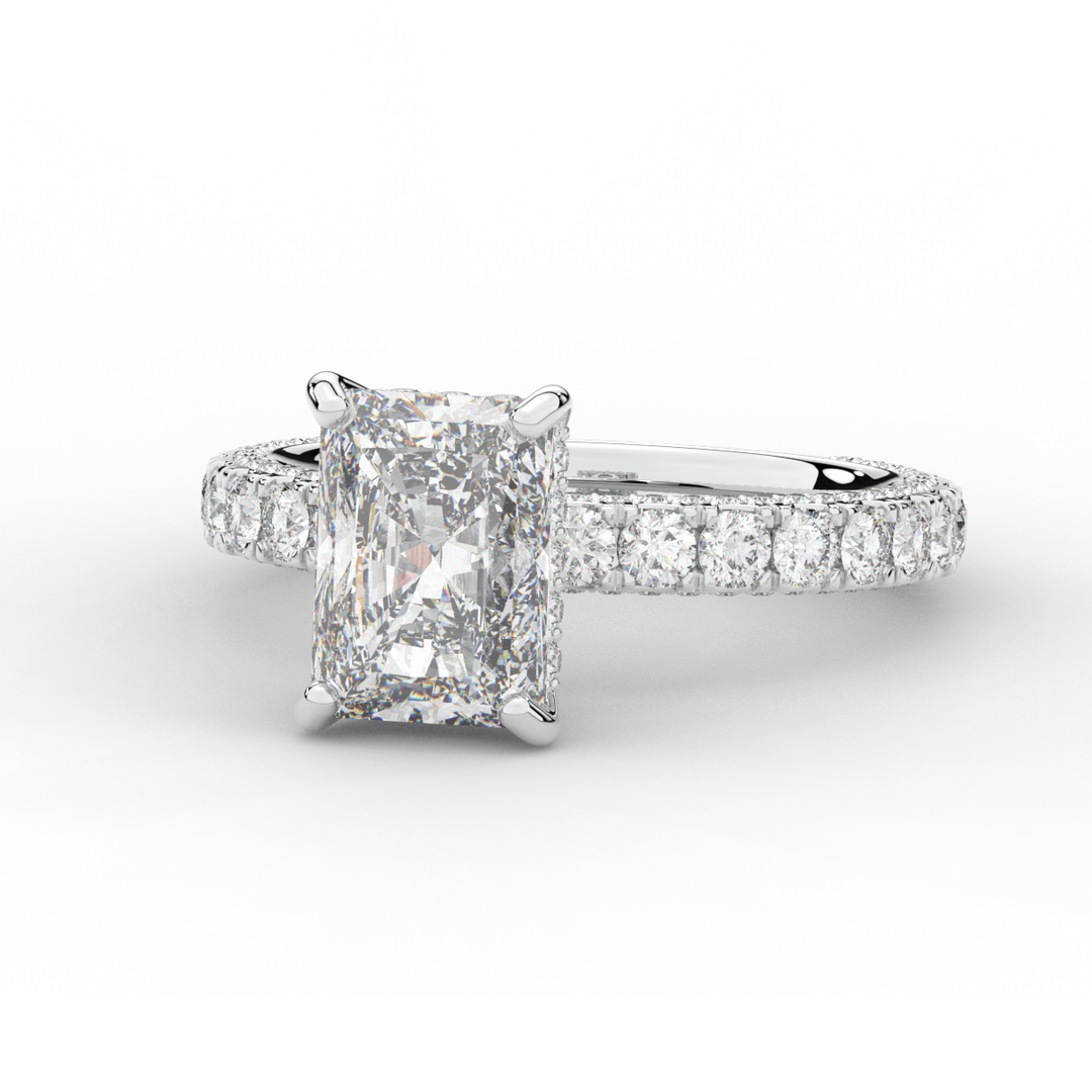 3.00CT.TW RADIANT LAB DIAMOND ENGAGEMENT RING