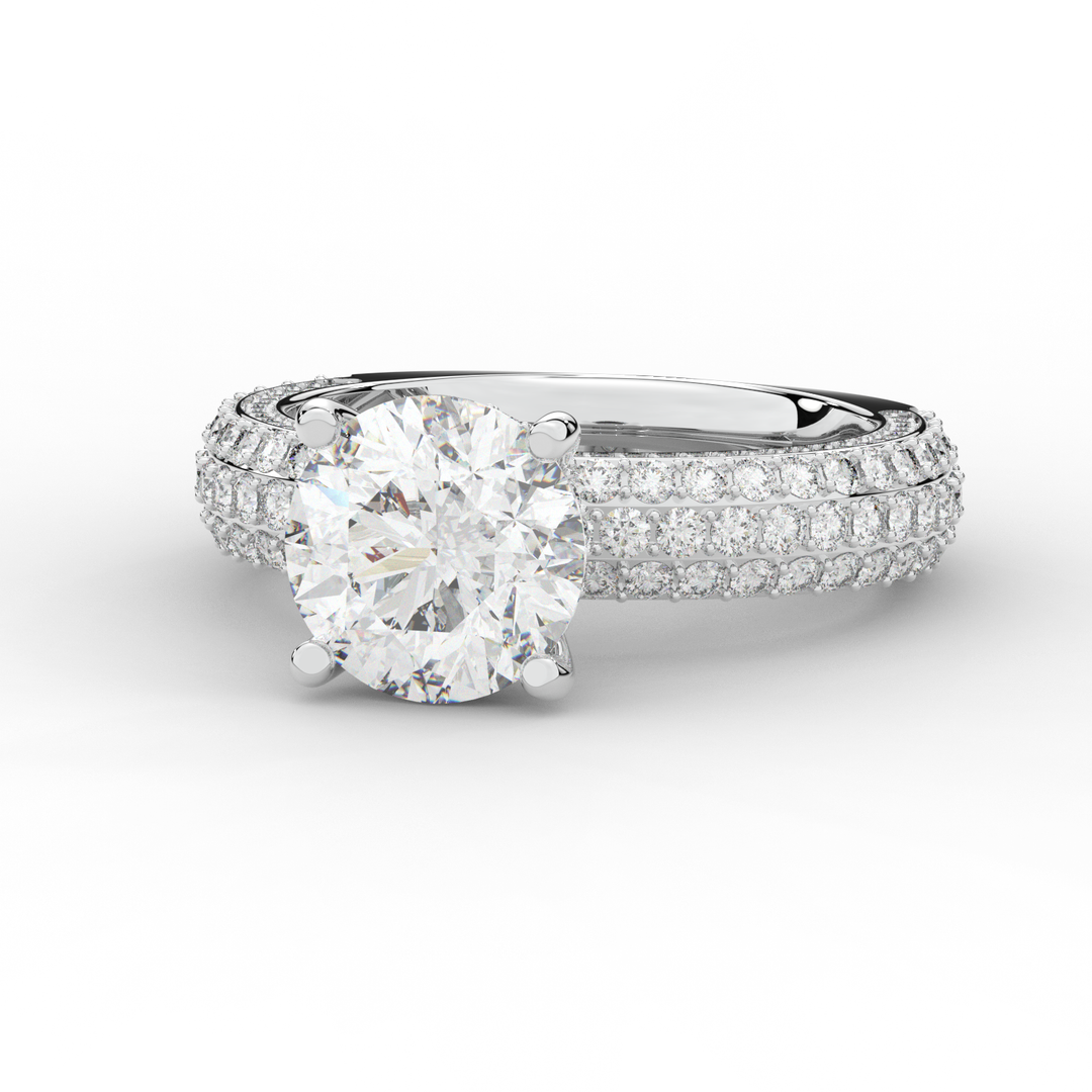 4.80CT.TW ROUND LAB DIAMOND UNDERHALO ENGAGEMENT RING