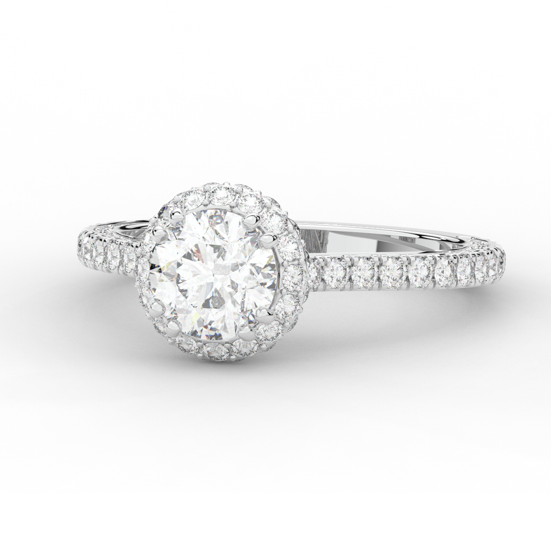 1.90CT.TW ROUND LAB DIAMOND HALO ENGAGEMENT RING