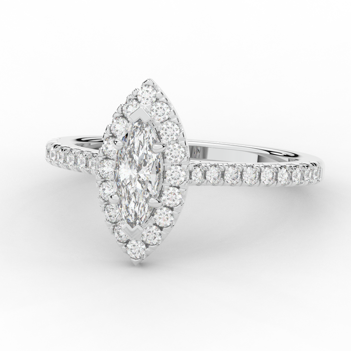 0.80CT.TW MARQUISE LAB DIAMOND HALO ENGAGEMENT RING