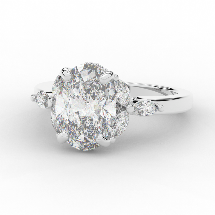 2.85CT.TW OVAL LAB DIAMOND ENGAGEMENT RING