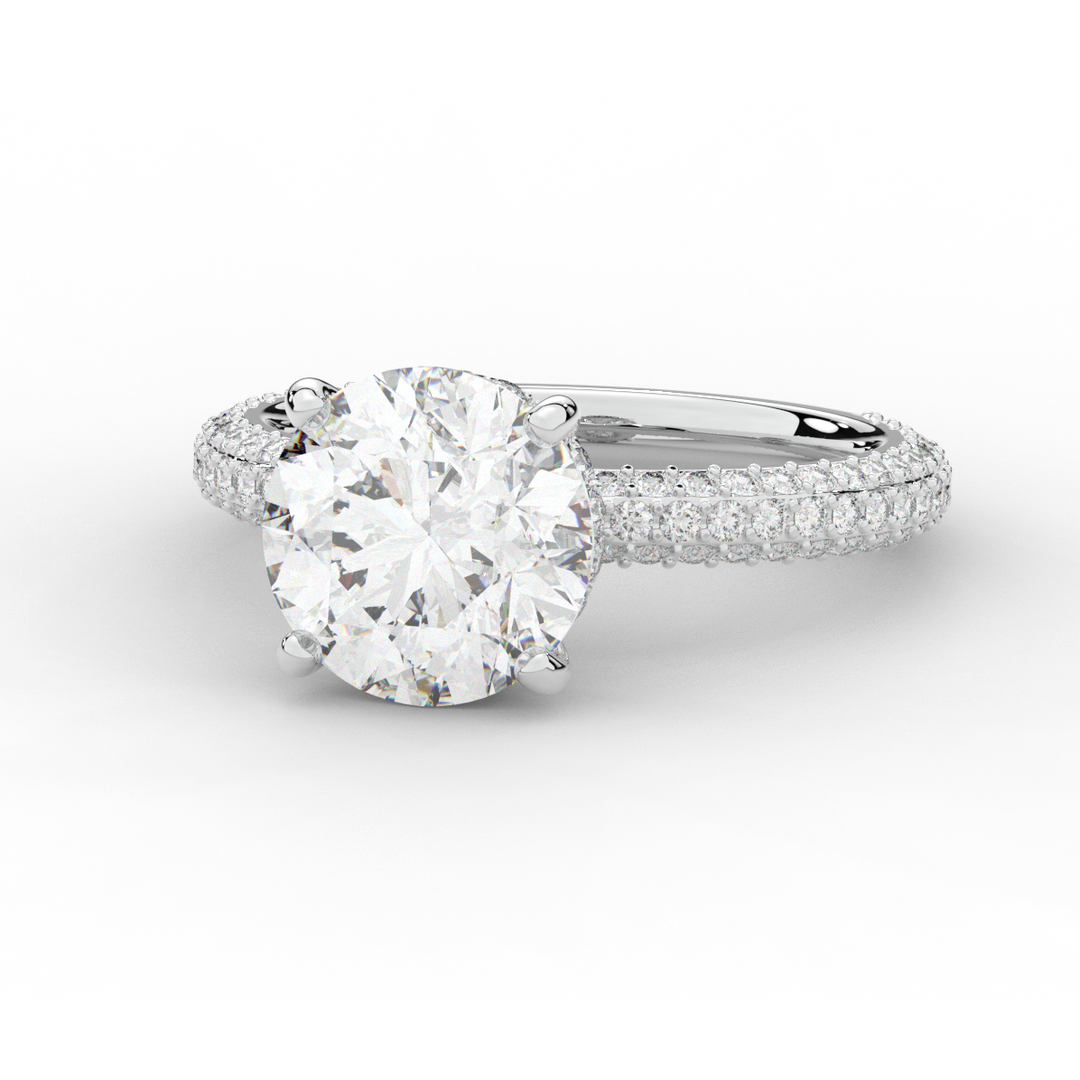 3.60CT.TW ROUND LAB DIAMOND SOLITAIRE ENGAGEMENT RING