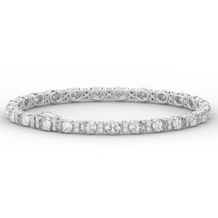 9.25CT.TW OVAL AND ROUND LAB DIAMOND TENNIS BRACELET - Nazarelle