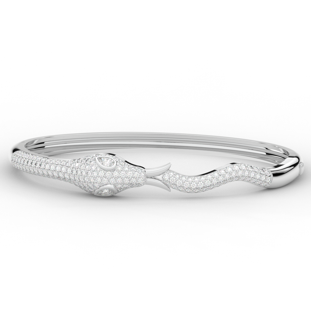 2.00CT.TW ROUND AND PEAR LAB DIAMOND SNAKE BANGLE