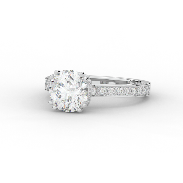 2.60CT.TW ROUND LAB DIAMOND SOLITAIRE ENGAGEMENT RING