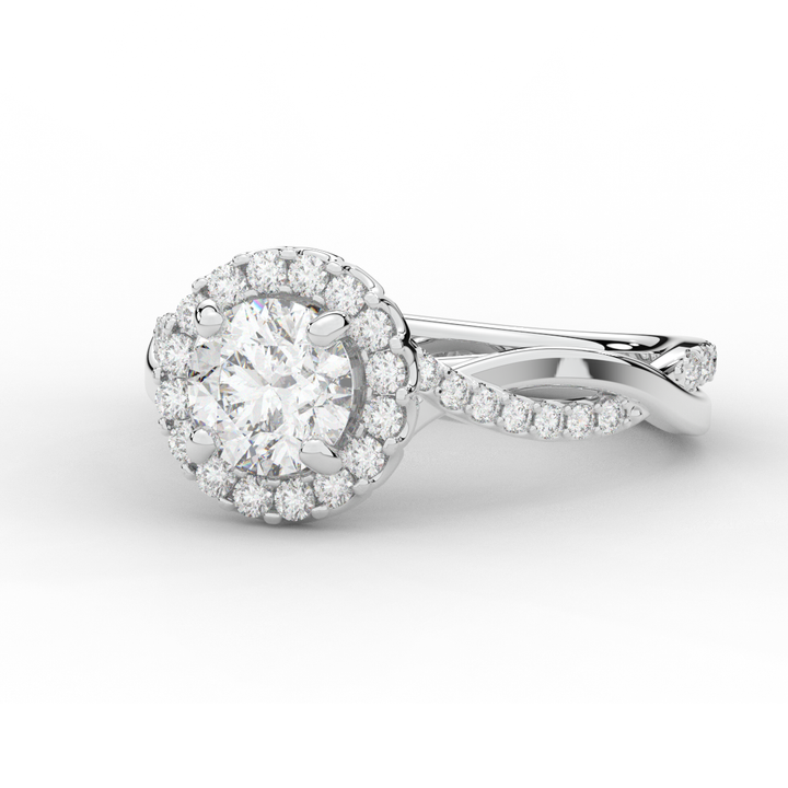 1.30CT.TW ROUND LAB DIAMOND ENGAGEMENT RING