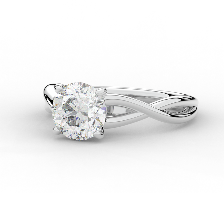 1.50CT ROUND LAB DIAMOND SOLITAIRE TWIST BAND ENGAGEMENT RING - Nazarelle