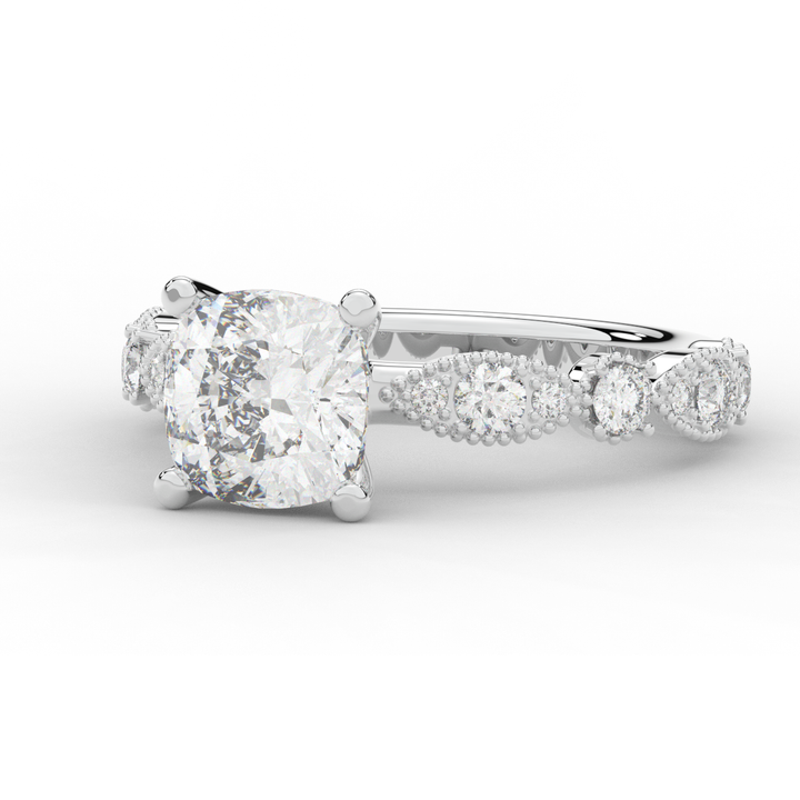 2.50CT.TW CUSHION LAB DIAMOND SOLITAIRE ENGAGEMENT RING