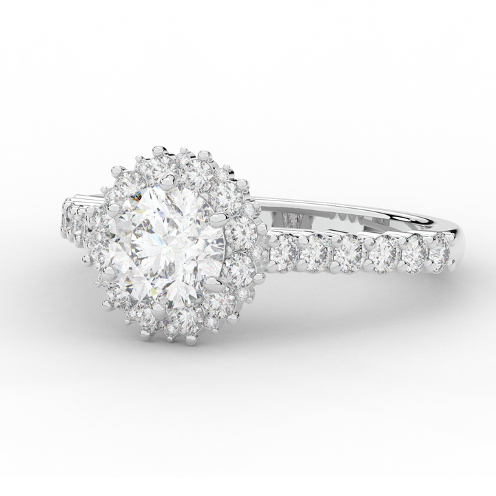 1.60CT.TW ROUND LAB DIAMOND HALO ENGAGEMENT RING