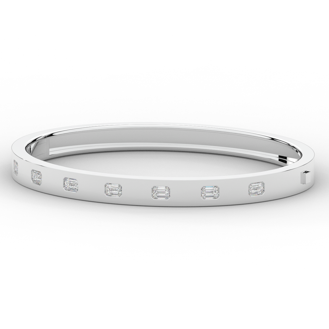 1.25CT.TW ROUND LAB DIAMOND BEZEL SET BANGLE