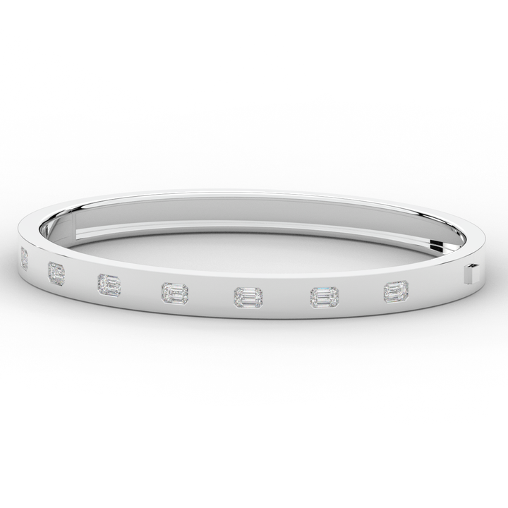 1.25CT.TW ROUND LAB DIAMOND BEZEL SET BANGLE