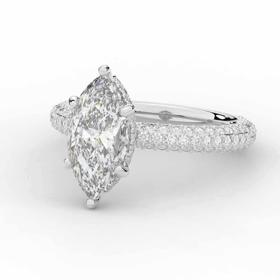 2.60CT.TW MARQUISE LAB DIAMOND ENGAGEMENT RING