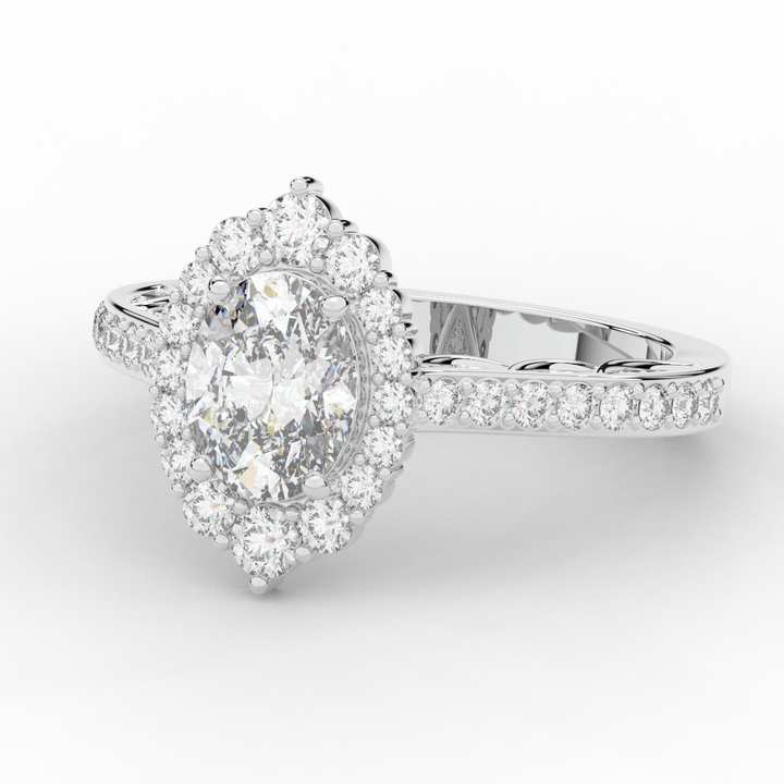 1.75CT.TW OVAL LAB DIAMOND HALO ENGAGEMENT RING