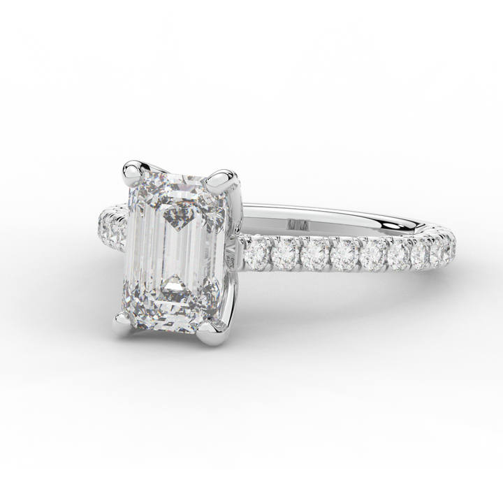 2.70CT.TW EMERALD CUT LAB DIAMOND SOLITAIRE ENGAGEMENT RING