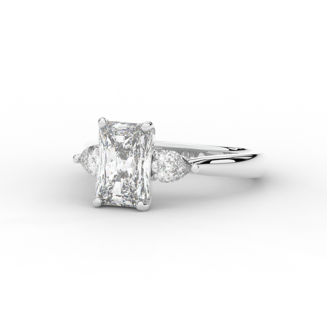 2.40CT.TW RADIANT LAB DIAMOND 3 STONE ENGAGEMENT RING