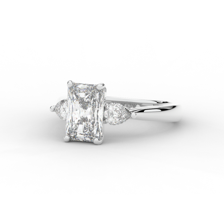 2.40CT.TW RADIANT LAB DIAMOND 3 STONE ENGAGEMENT RING