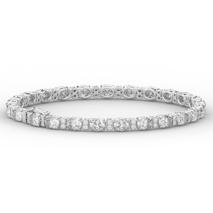 9.25CT.TW OVAL AND ROUND LAB DIAMOND TENNIS BRACELET - Nazarelle