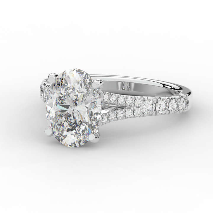 3.45CT.TW OVAL LAB DIAMOND ENGAGEMENT RING