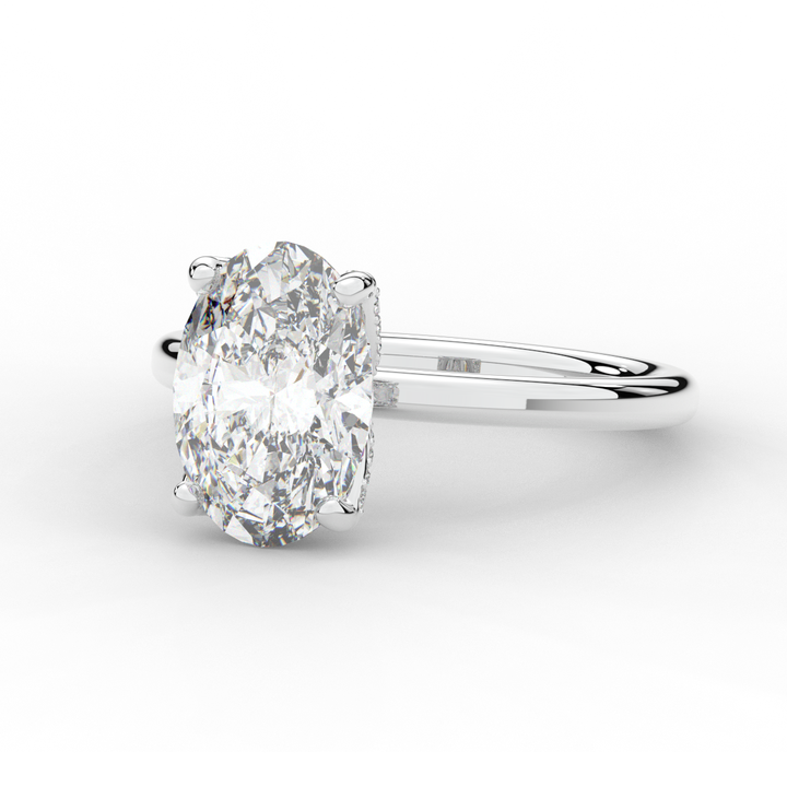 3.10CT.TW OVAL LAB DIAMOND ENGAGEMENT RING