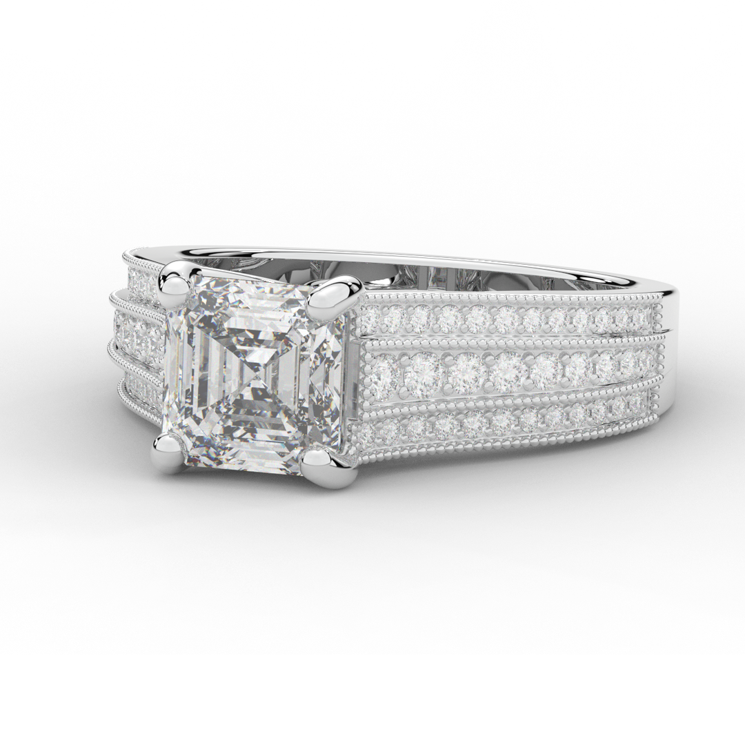 3.55CT.TW ASSCHER LAB DIAMOND ENGAGEMENT RING