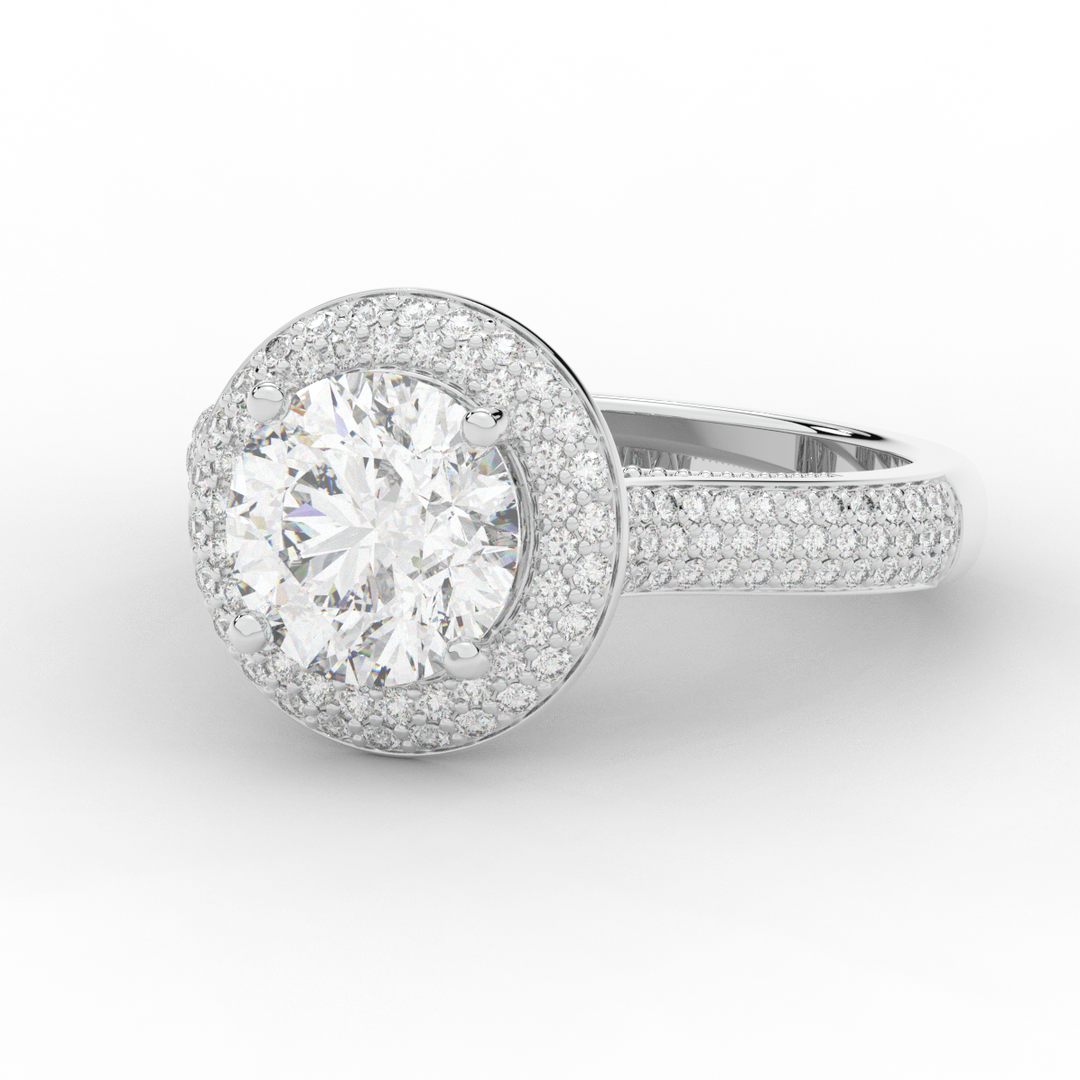 2.45CT.TW ROUND LAB DIAMOND HALO ENGAGEMENT RING