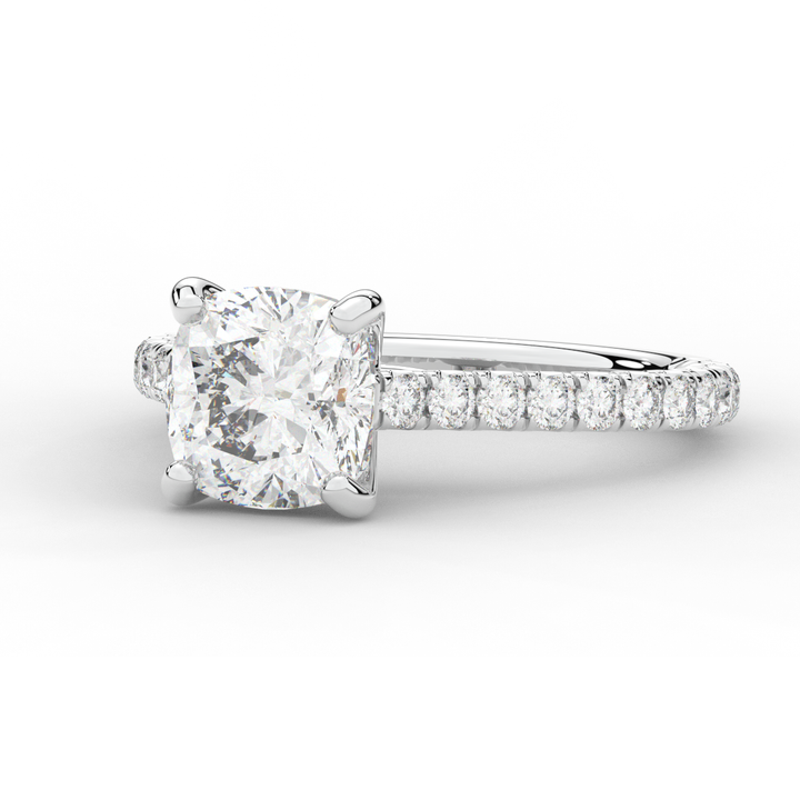 2.40CT.TW CUSHION LAB DIAMOND ENGAGEMENT RING