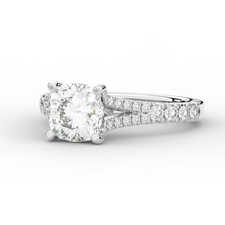 2.45CT.TW CUSHION LAB DIAMOND ENGAGEMENT RING