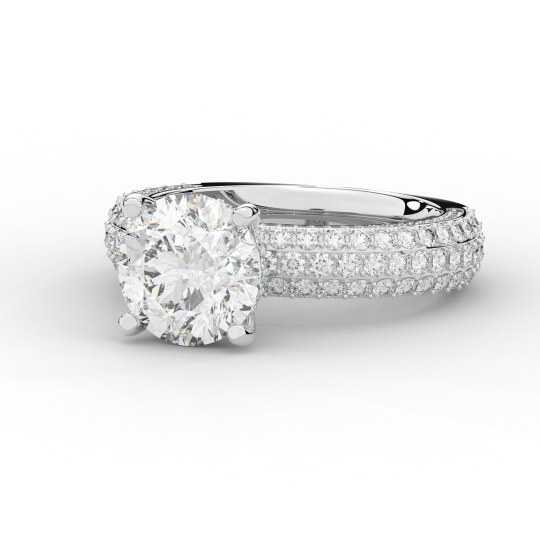 4.80CT.TW ROUND LAB DIAMOND UNDERHALO ENGAGEMENT RING