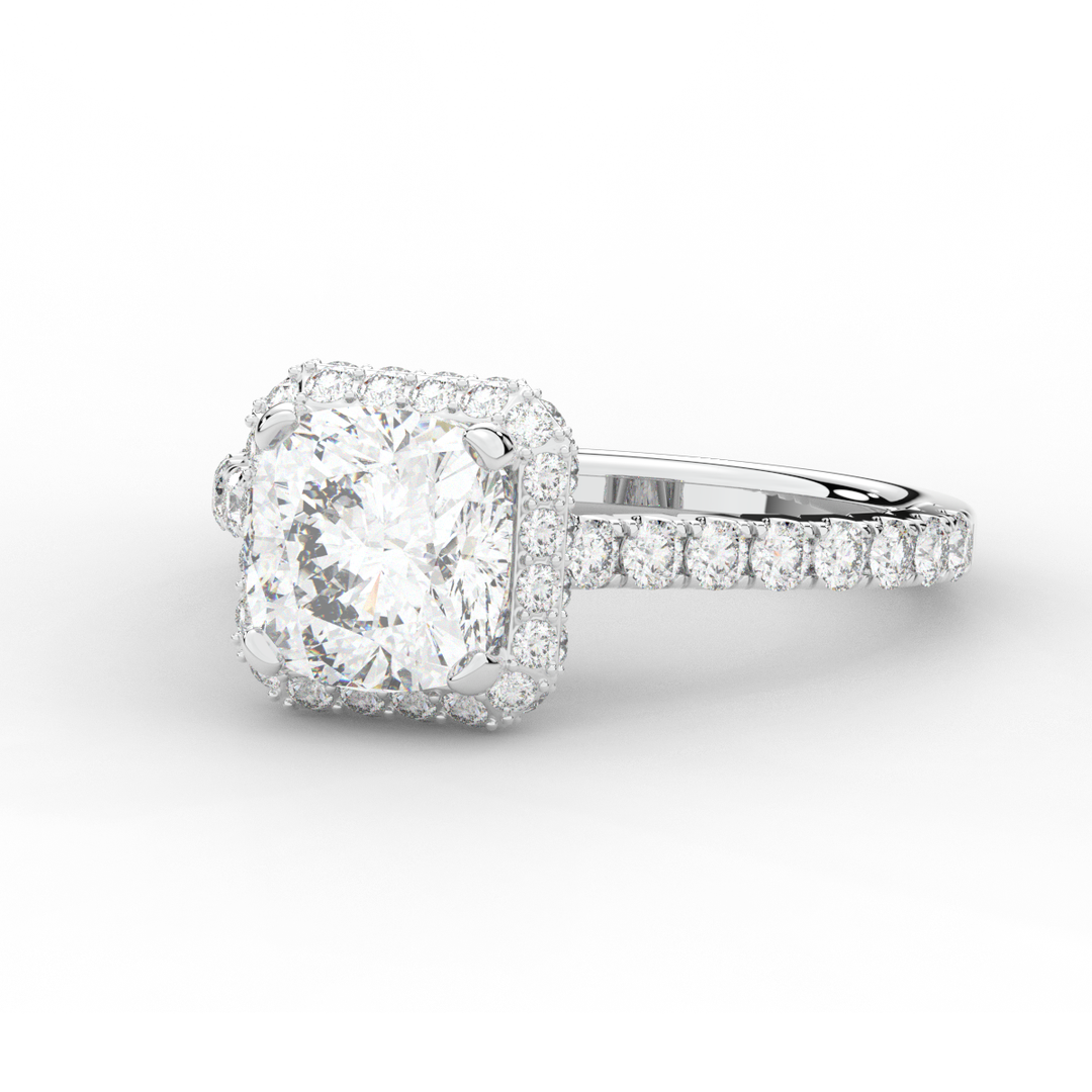 2.75CT.TW CUSHION LAB DIAMOND HALO ENGAGEMENT RING