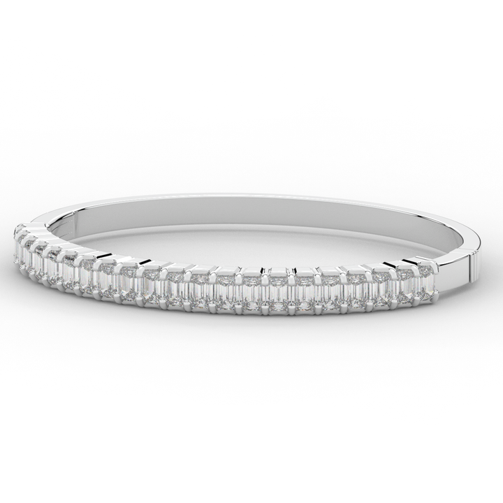 6.50CT.TW EMERALD CUT LAB DIAMOND BANGLE