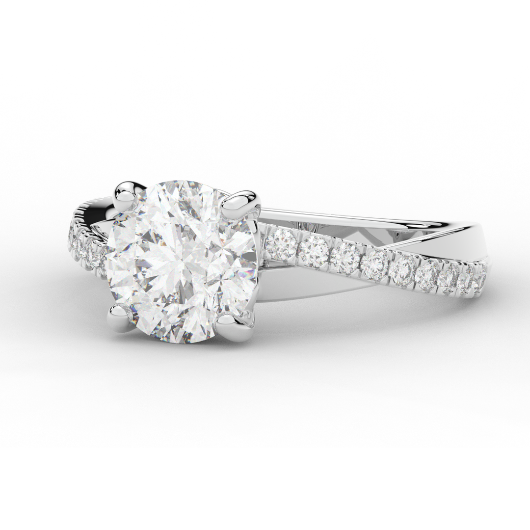 2.20CT.TW ROUND LAB DIAMOND TWISTBAND ENGAGEMENT RING