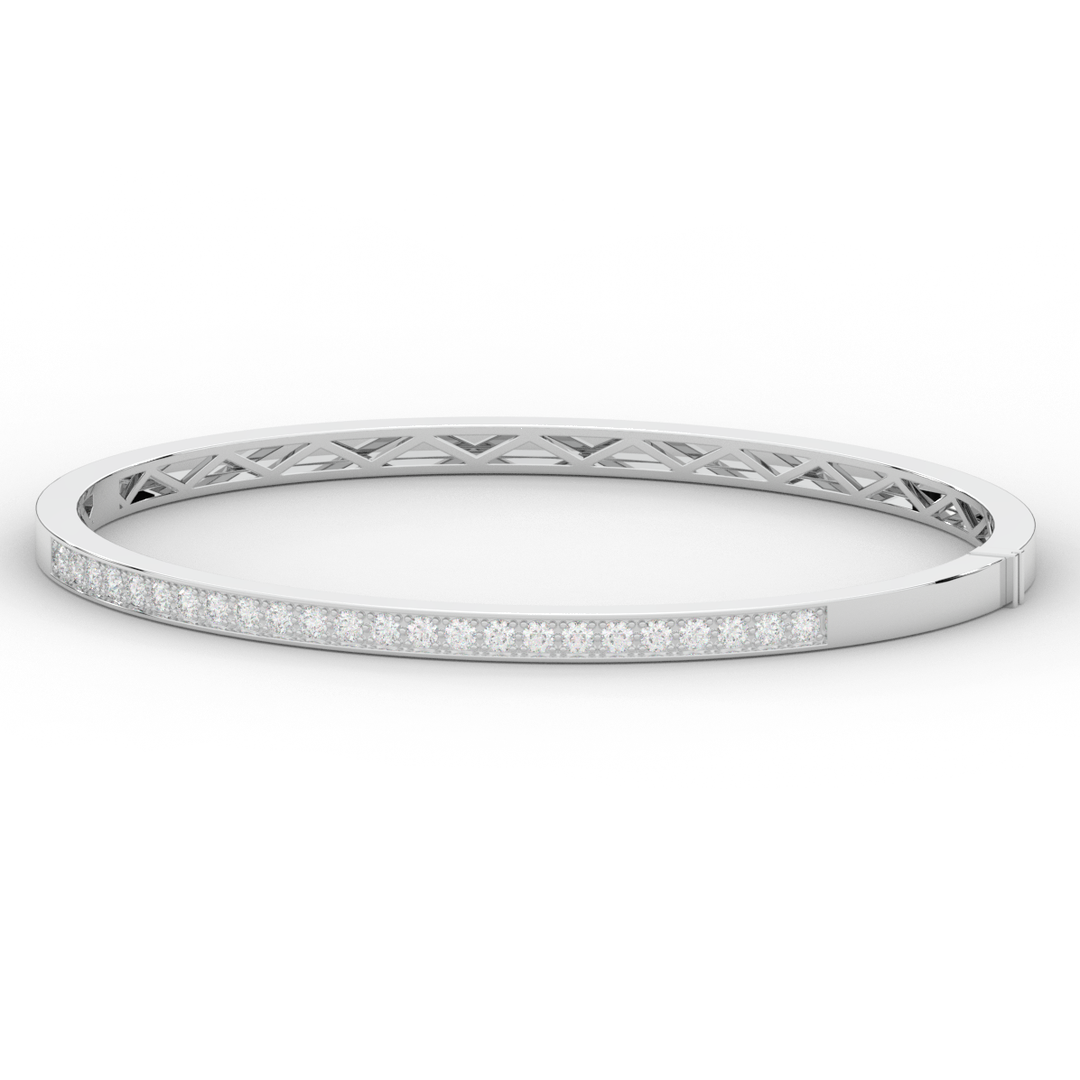 0.90CT.TW ROUND LAB DIAMOND BANGLE