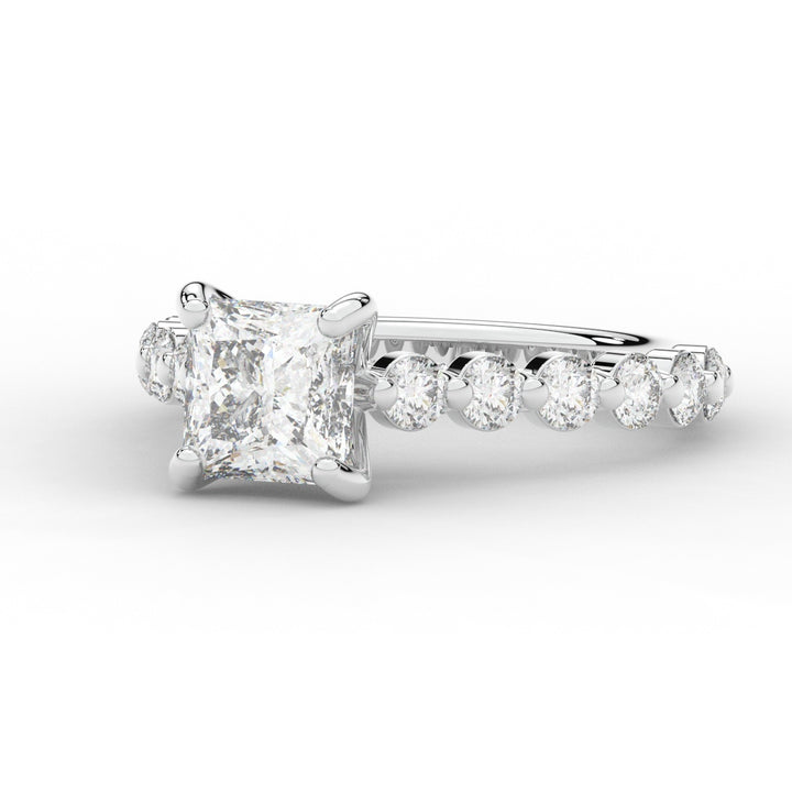 3.90CT.TW PRINCESS LAB DIAMOND ENGAGEMENT RING