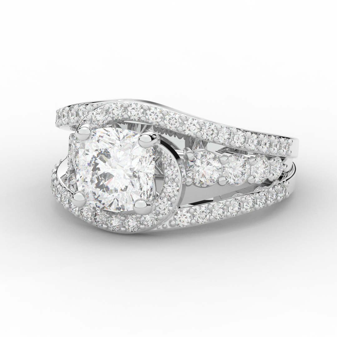 3.30CT.TW CUSHION LAB DIAMOND ENGAGEMENT RING