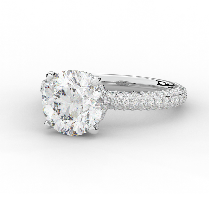 3.60CT.TW ROUND LAB DIAMOND SOLITAIRE ENGAGEMENT RING