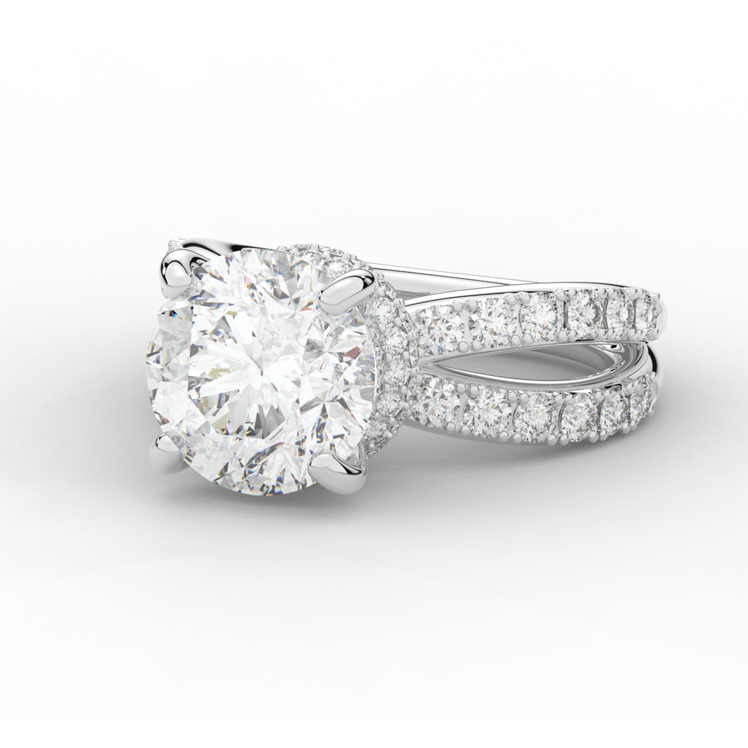 6.25CT.TW ROUND LAB DIAMOND ENGAGEMENT RING