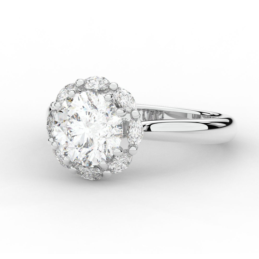 2.40CT.TW ROUND LAB DIAMOND HALO ENGAGEMENT RING