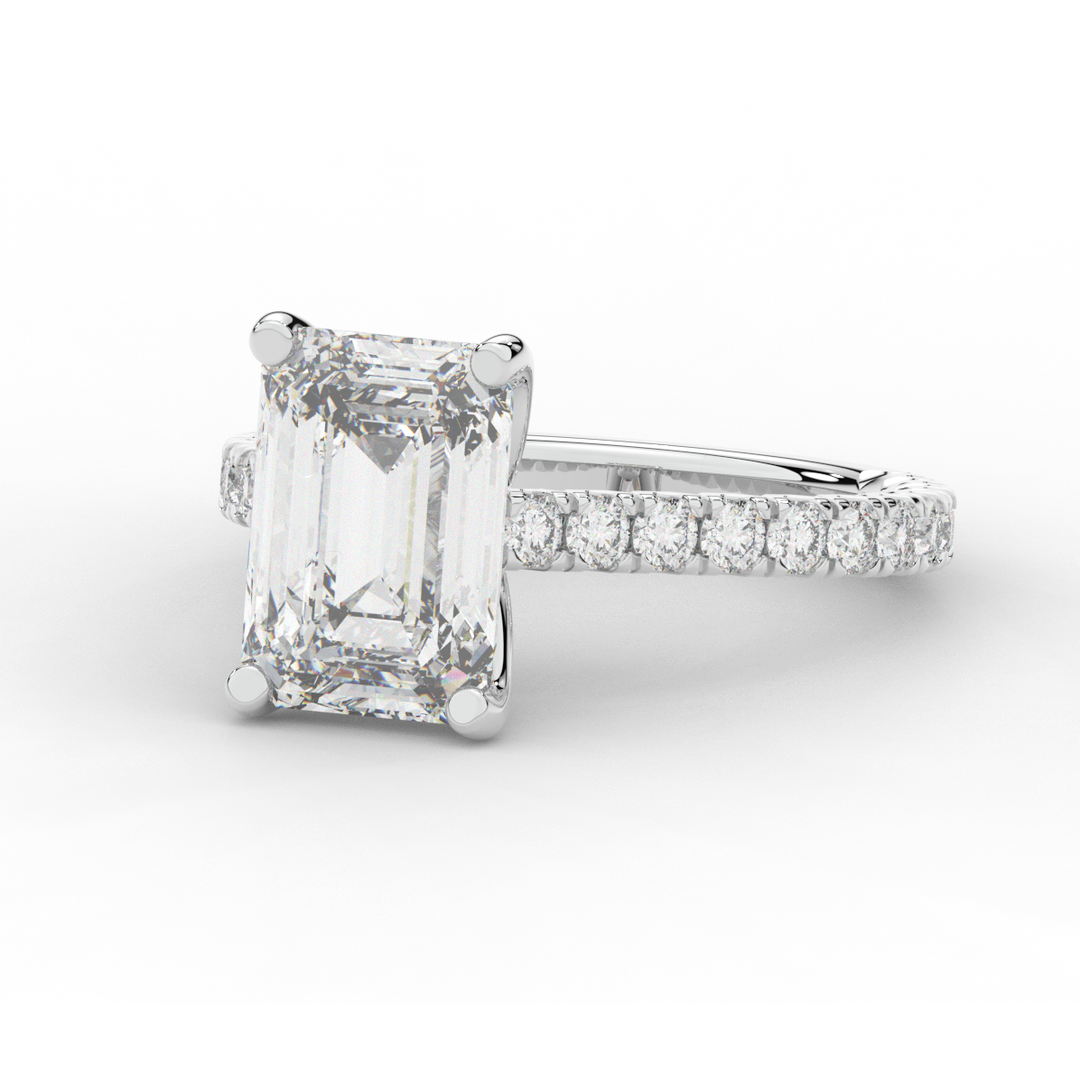 4.25CT.TW EMERALD CUT LAB DIAMOND SOLITAIRE ENGAGEMENT RING