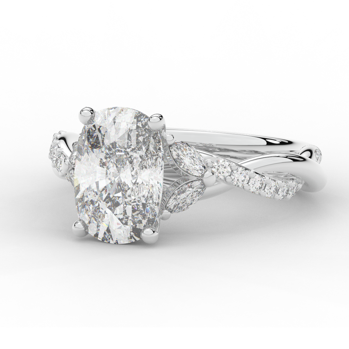 2.40CT.TW CUSHION LAB DIAMOND TWIST BAND ENGAGEMENT RING