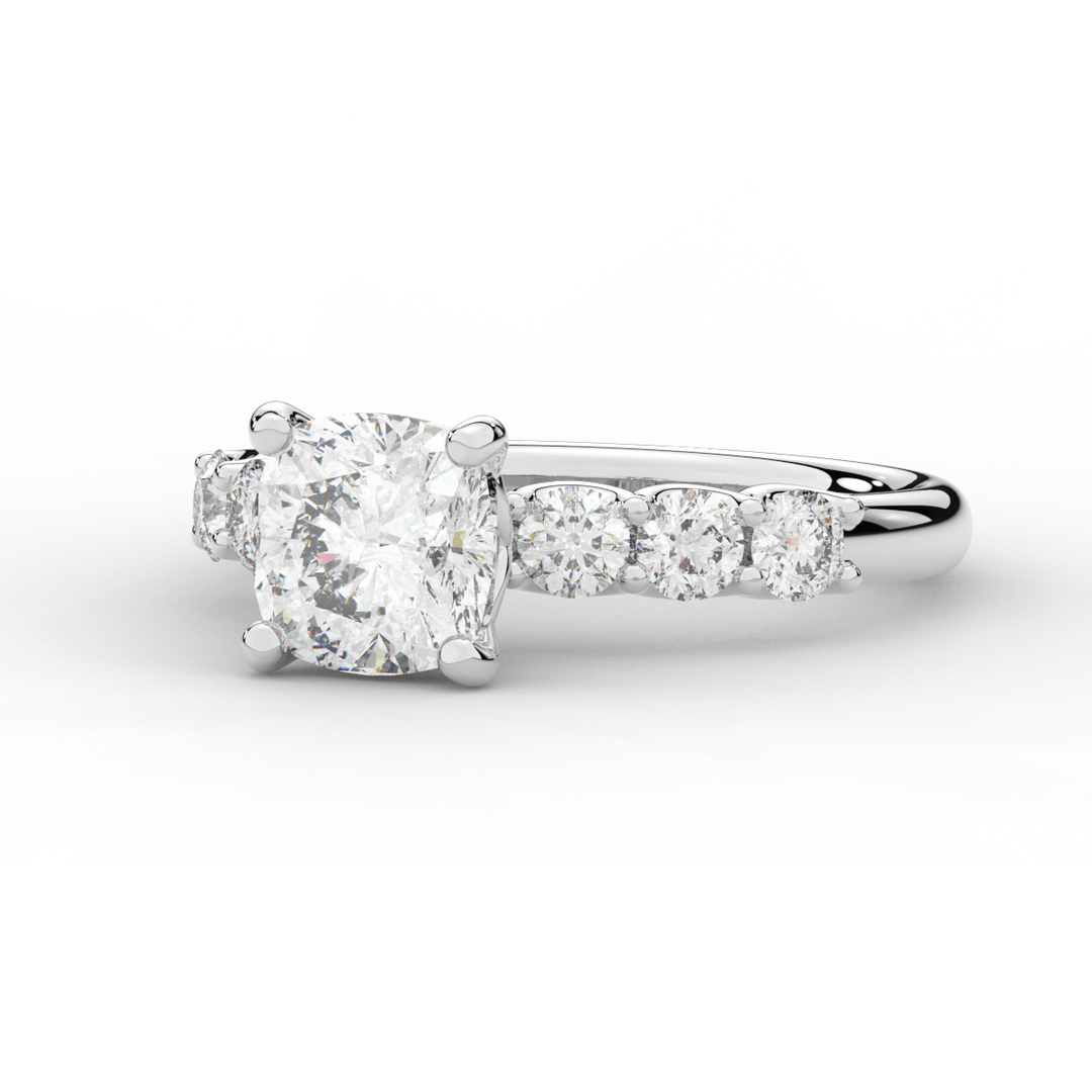 2.60CT.TW CUSHION LAB DIAMOND SOLITAIRE ENGAGEMENT RING