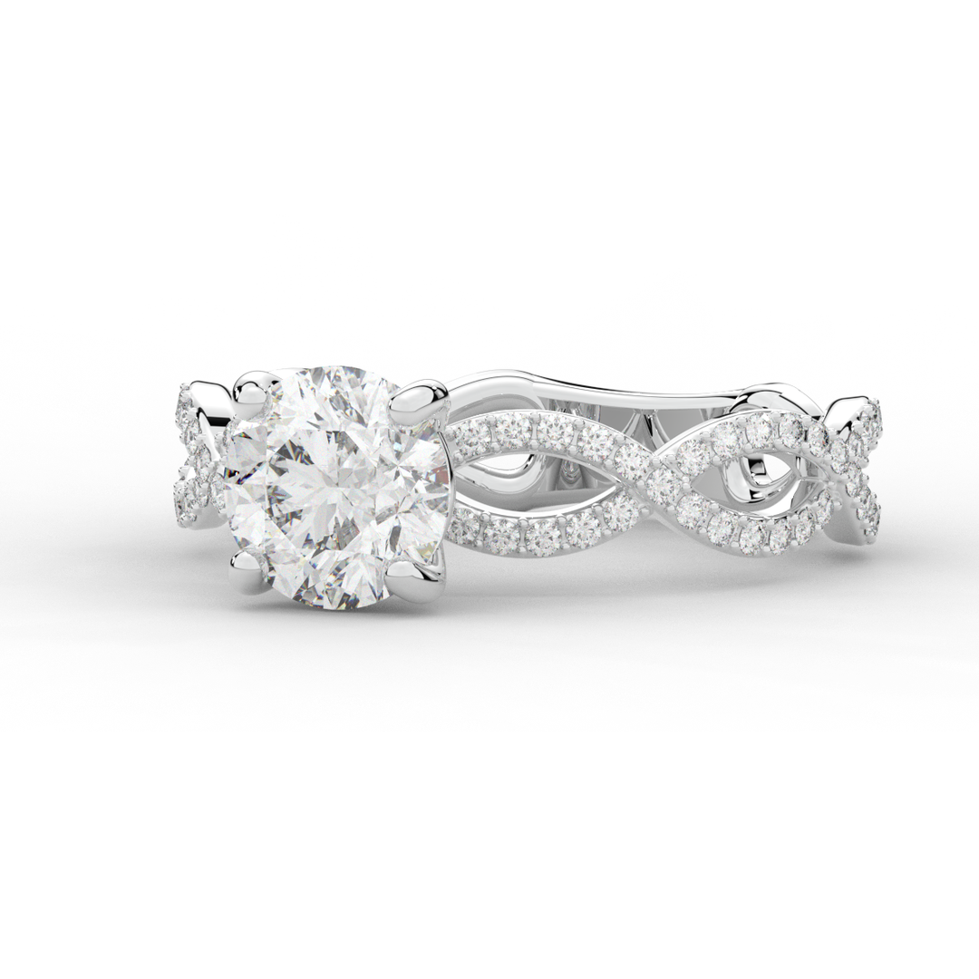 1.30CT.TW ROUND LAB DIAMOND ENGAGEMENT RING