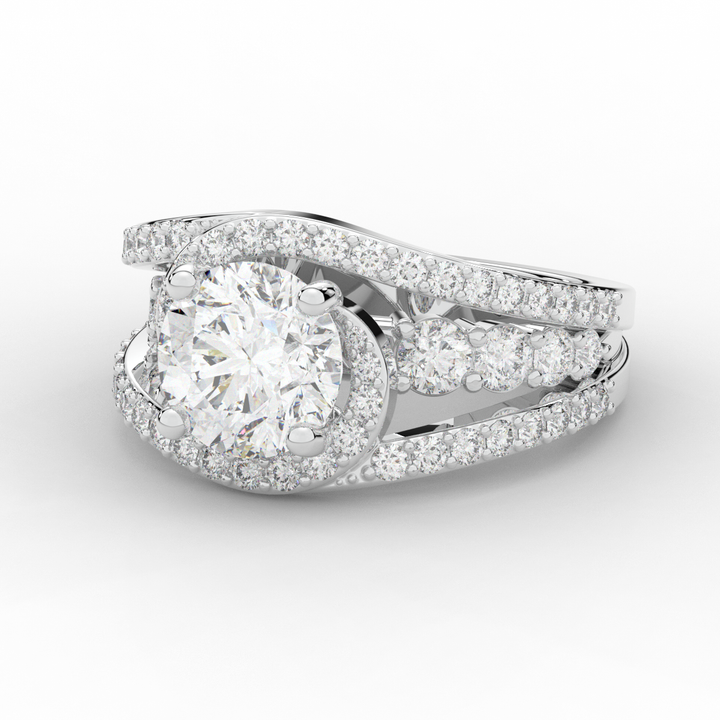 3.30CT.TW ROUND LAB DIAMOND ENGAGEMENT RING