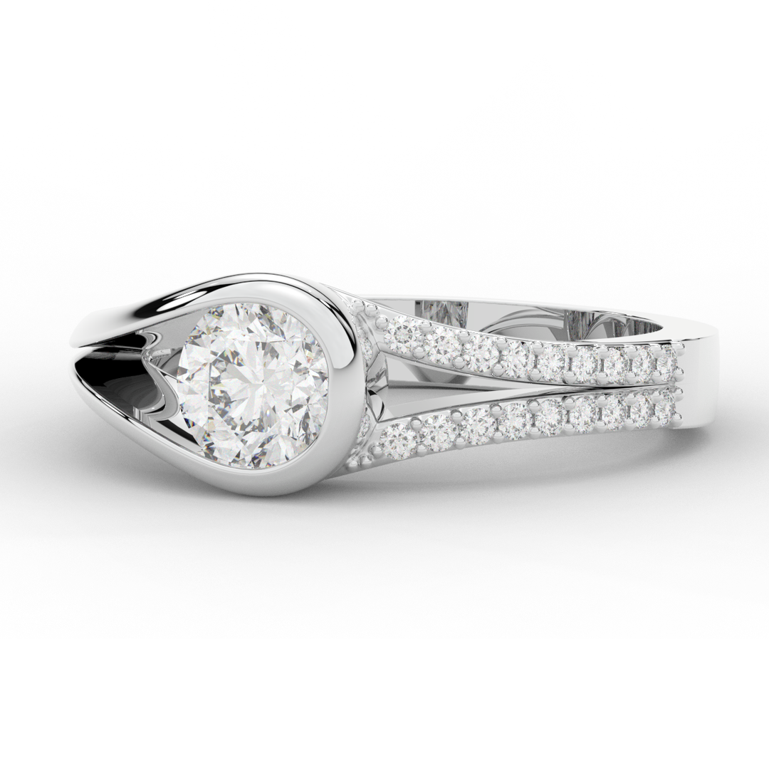 1.10CT.TW ROUND LAB DIAMOND SOLITAIRE ENGAGEMENT RING